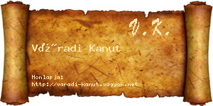 Váradi Kanut névjegykártya